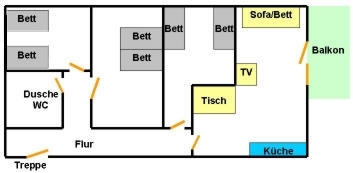 Grundriss Ferienwohnung 4 Mülben Gasthaus Engel